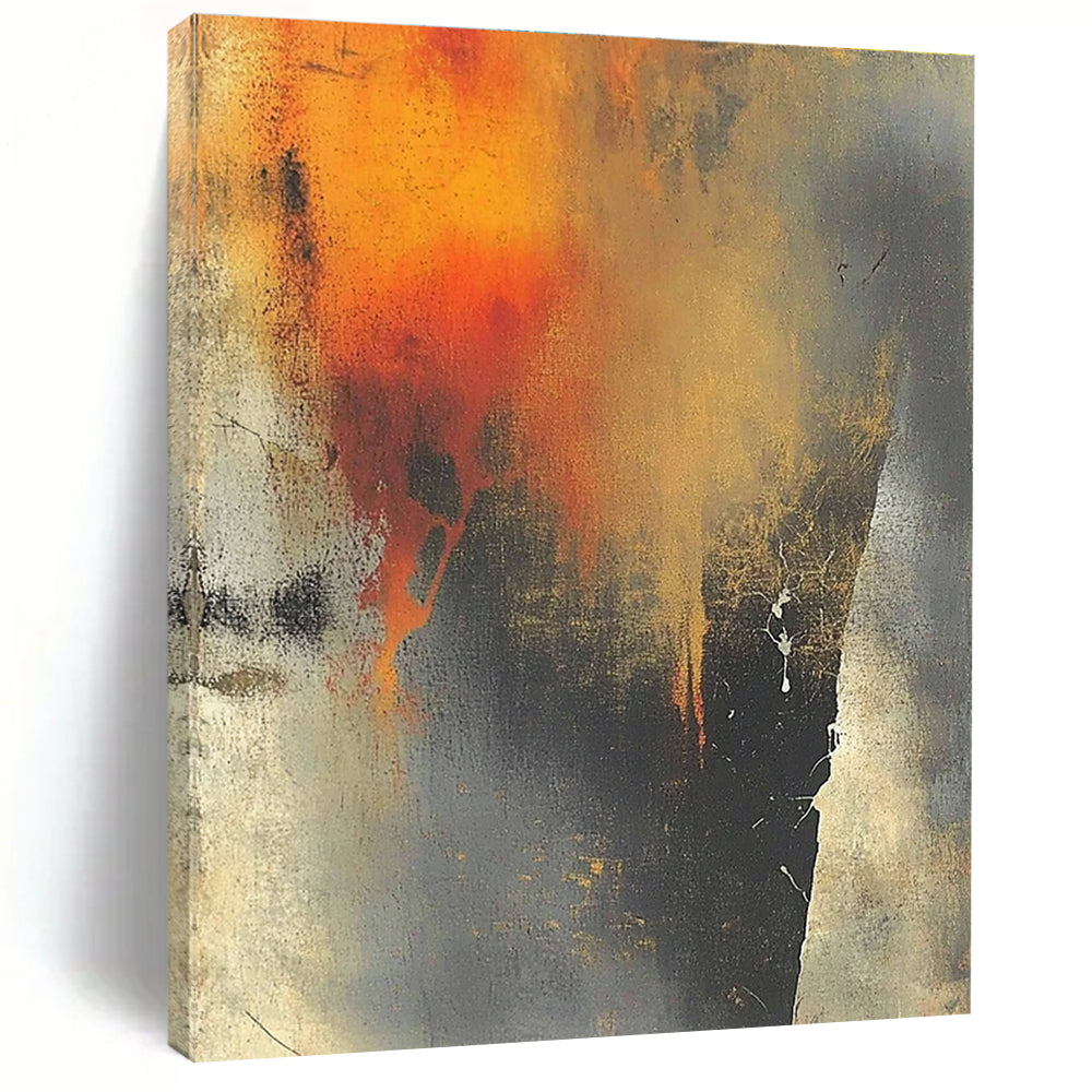 Fiery - Hued Abstract Painting with Intense Passion WINK807