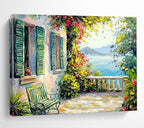 Coastal Villa Abstract Painting for Mediterranean - Style Resorts YHT415