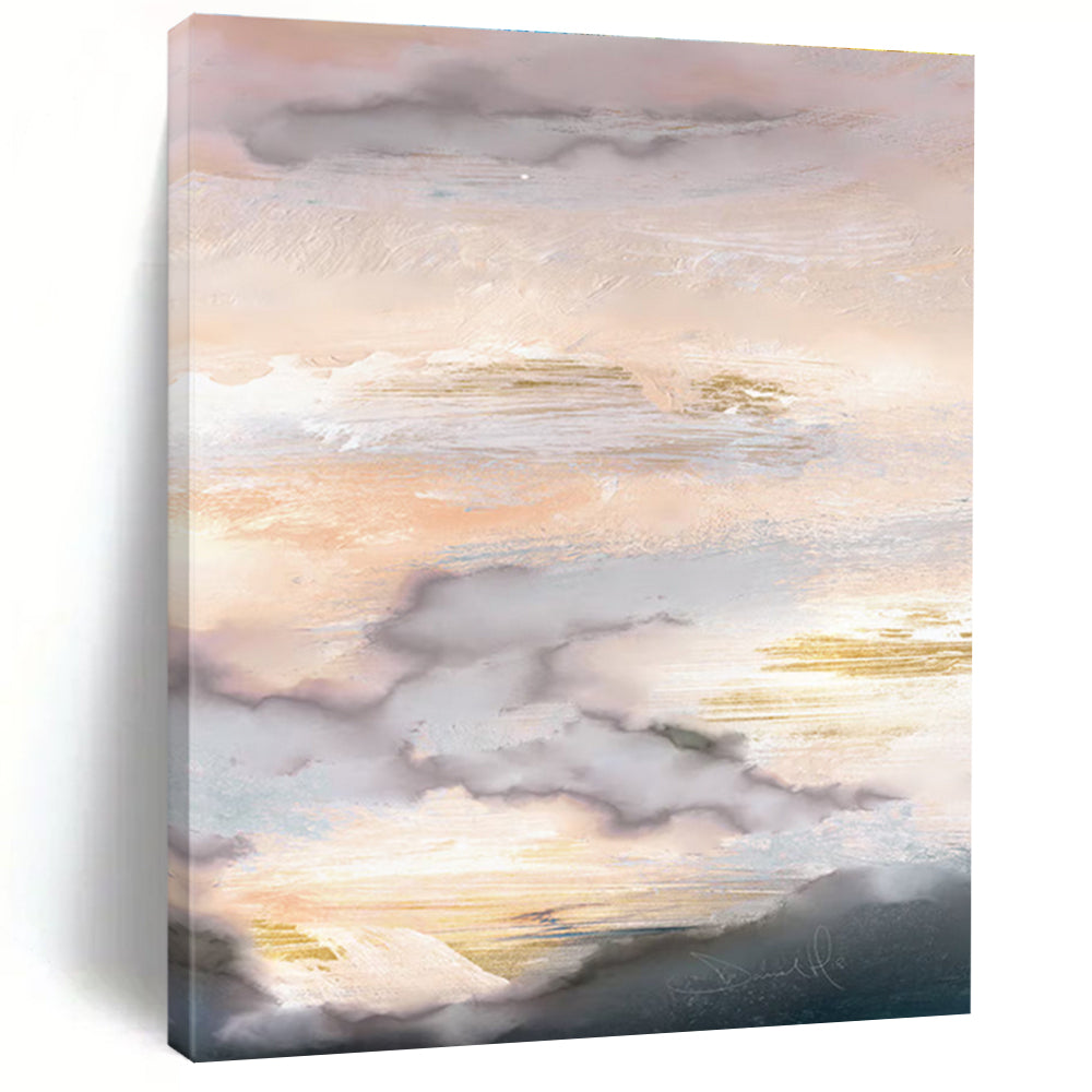 Ethereal Cloud - Sunset Abstract Painting for Luxury Hotel Suites HENG166