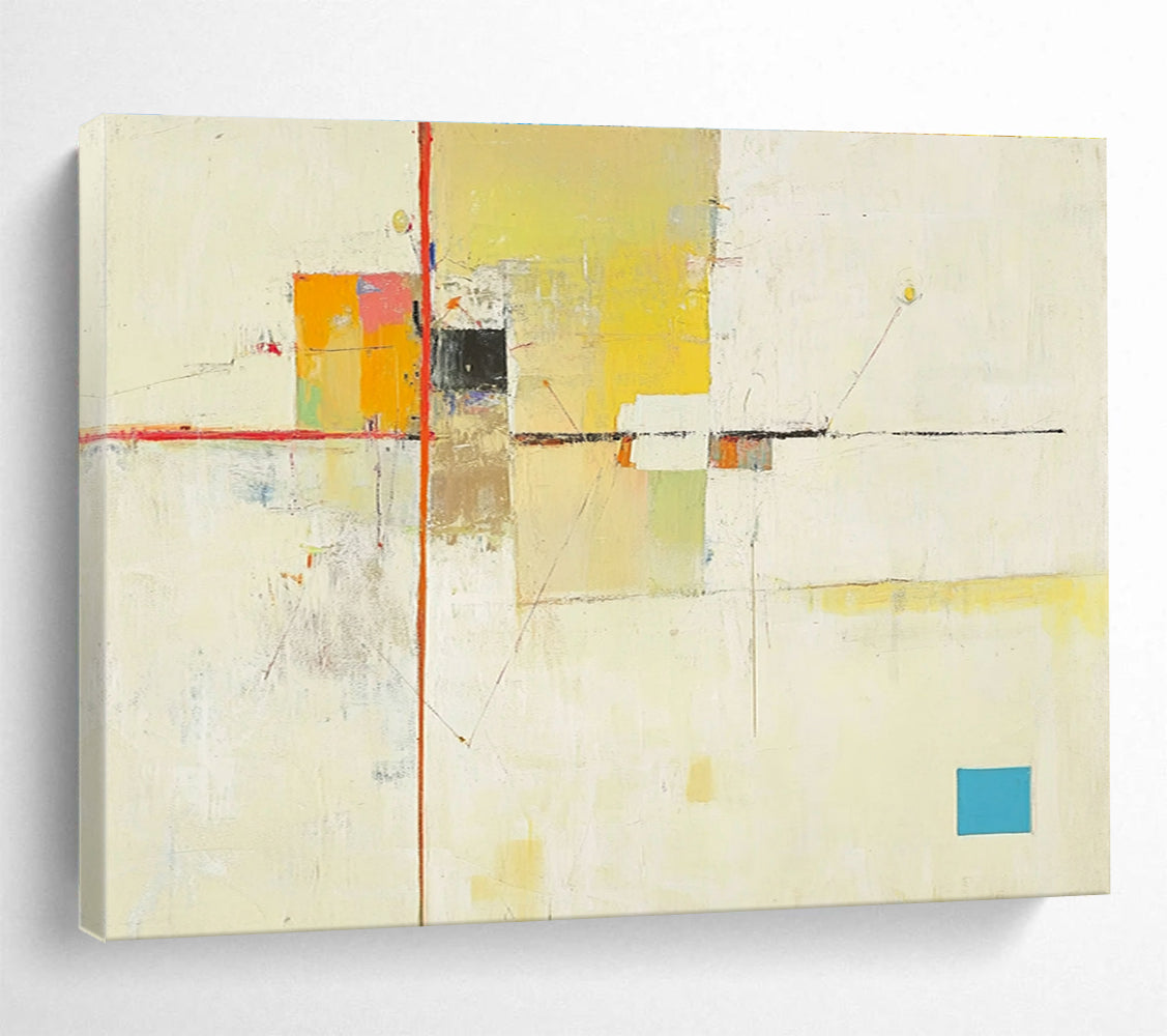 Minimalist Color Block Abstract Painting with Clean, Subtle Compositions ABS490