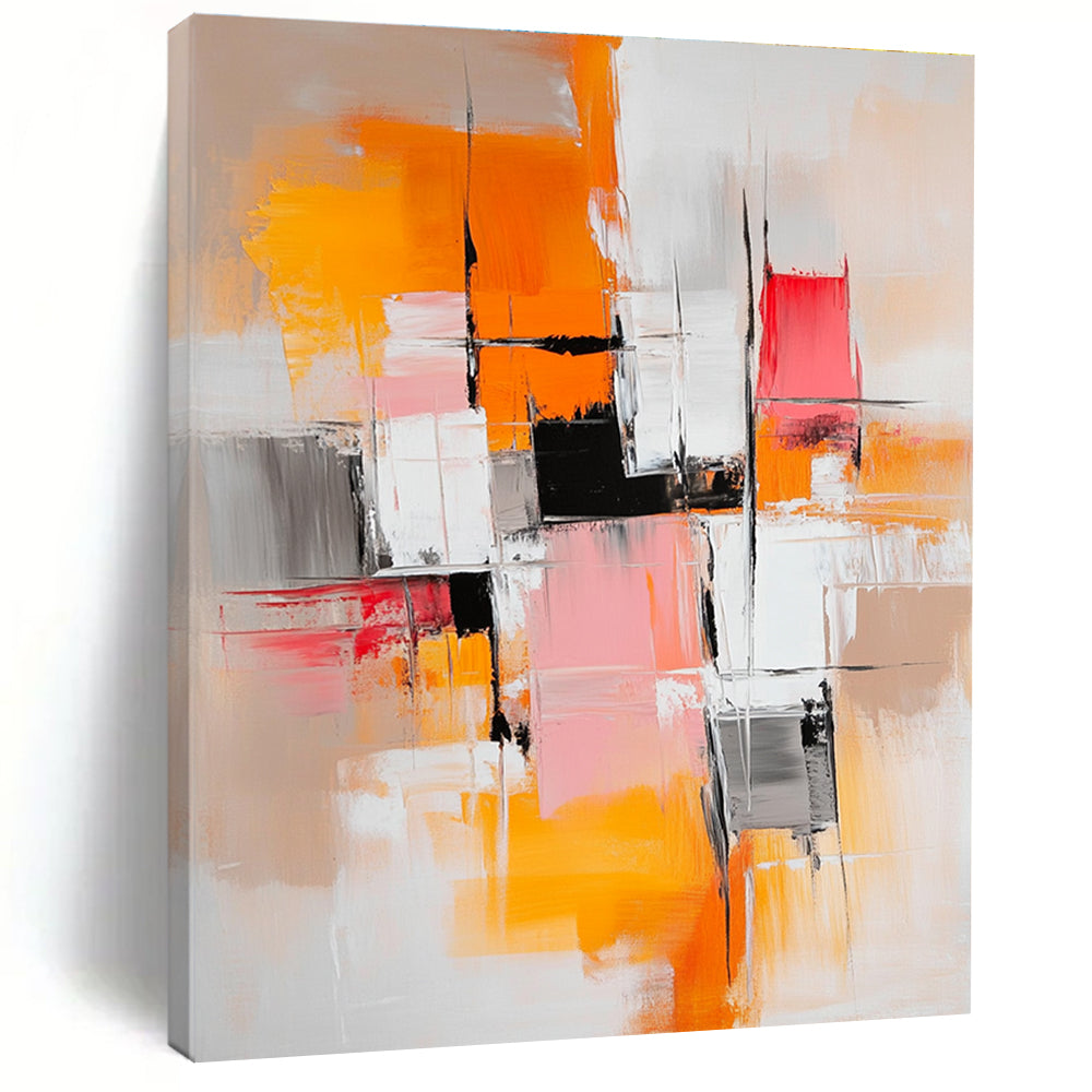 Color Block Abstract Painting with Vibrant Geometry WINK760