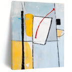 Geometric Contrast Abstract Painting for Creative Workspaces GAB1088