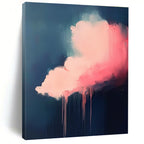 Pink Dripping Cloud Abstract Painting for Bohemian - Styled Living Rooms GAB1104