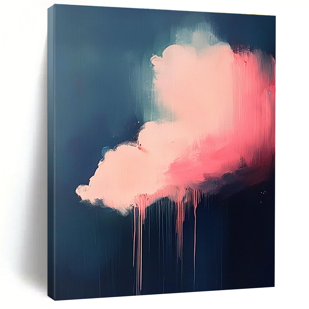 Pink Dripping Cloud Abstract Painting for Bohemian - Styled Living Rooms GAB1104