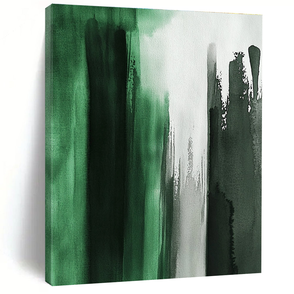 Green - Gray Abstract Wash Painting with Ethereal Mood WINK424