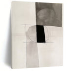 Monochrome Geometric Abstract Painting with Minimalist Grace WINK721
