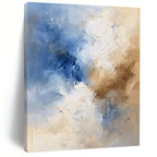 Blue and Beige Soft - Toned Abstract Painting for Serene Bedrooms GAB0880