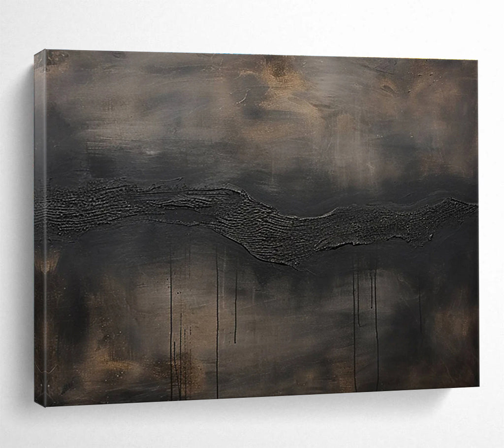 Dark Textured Abstract Painting for Sophisticated Art Galleries YHT390