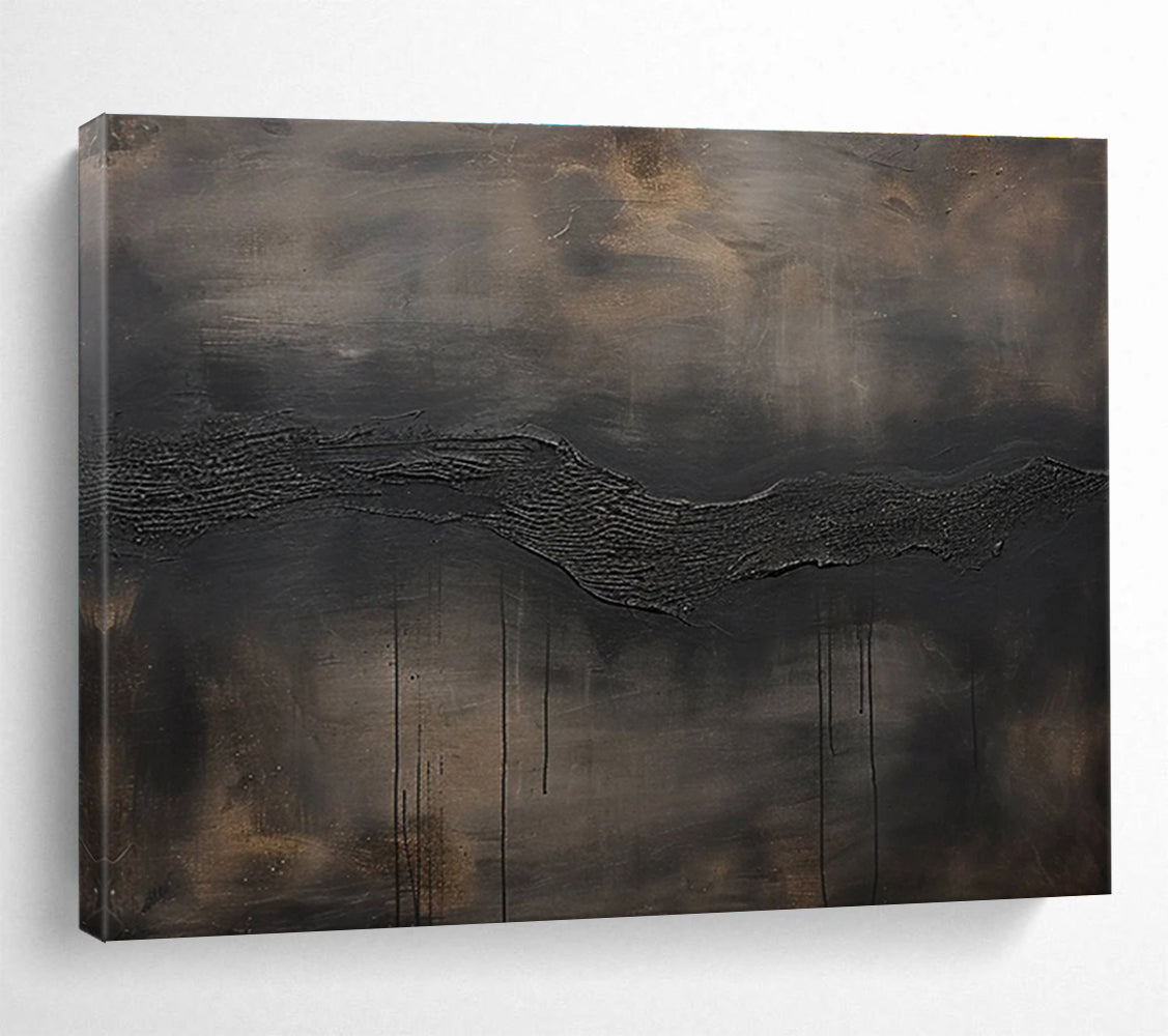 Dark Textured Abstract Painting for Sophisticated Art Galleries YHT390