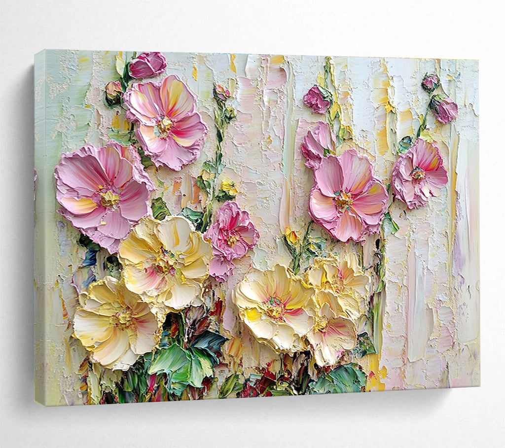 Textured Floral Bouquet Abstract Painting with Rich Details ABS600