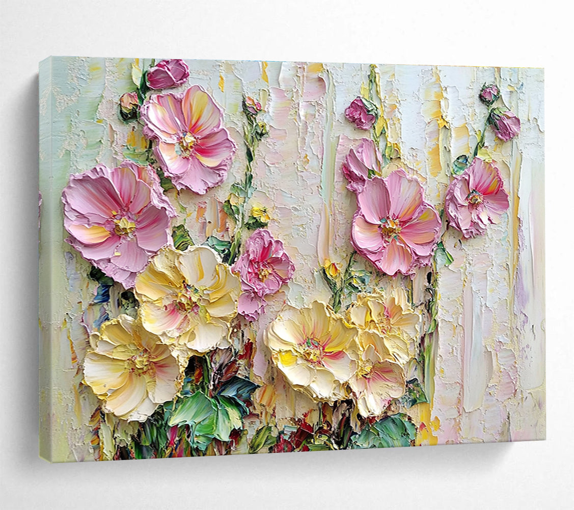 Textured Floral Bouquet Abstract Painting with Rich Details ABS600