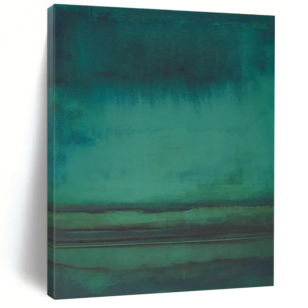 Teal Gradient Abstract Painting for Serene Spa Lounges HENG473