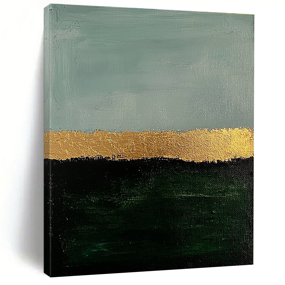 Gold Accent Landscape Abstract Painting with Elegant Simplicity WINK191