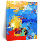 Bold Color Block Abstract Painting for Creative Workspaces HENG421