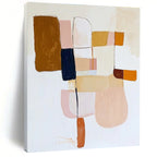 Earth - Toned Block Abstract Painting with Gentle Harmony WINK700