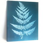 Fern Leaf Blueprint Abstract Painting for Nature - Inspired Home Offices GAB1327