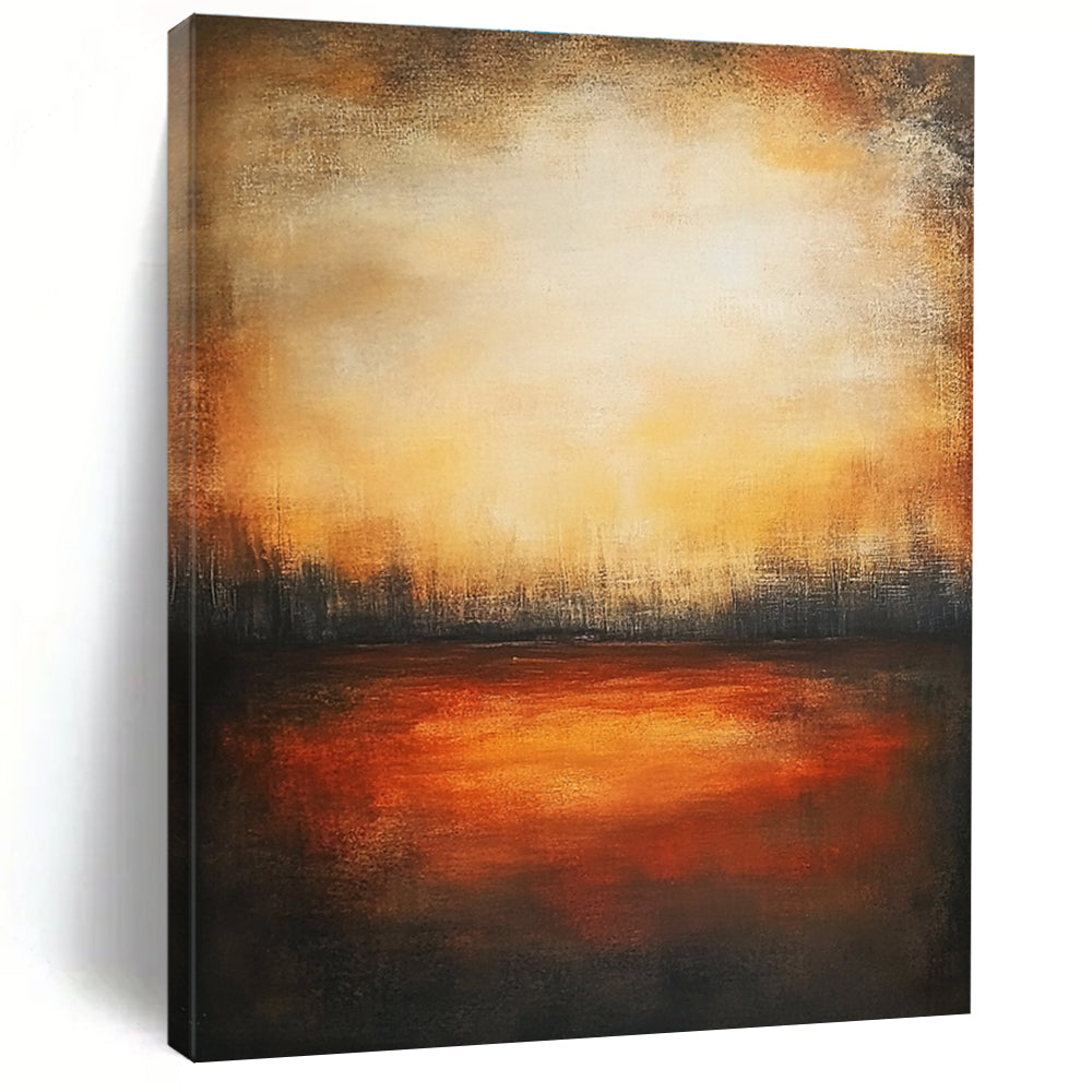Sunset Field Abstract - Warm Landscape Artwork GAB0543