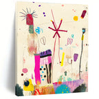 Colorful Abstract Doodles Abstract Painting for Creative Studio Break Areas GAB1363