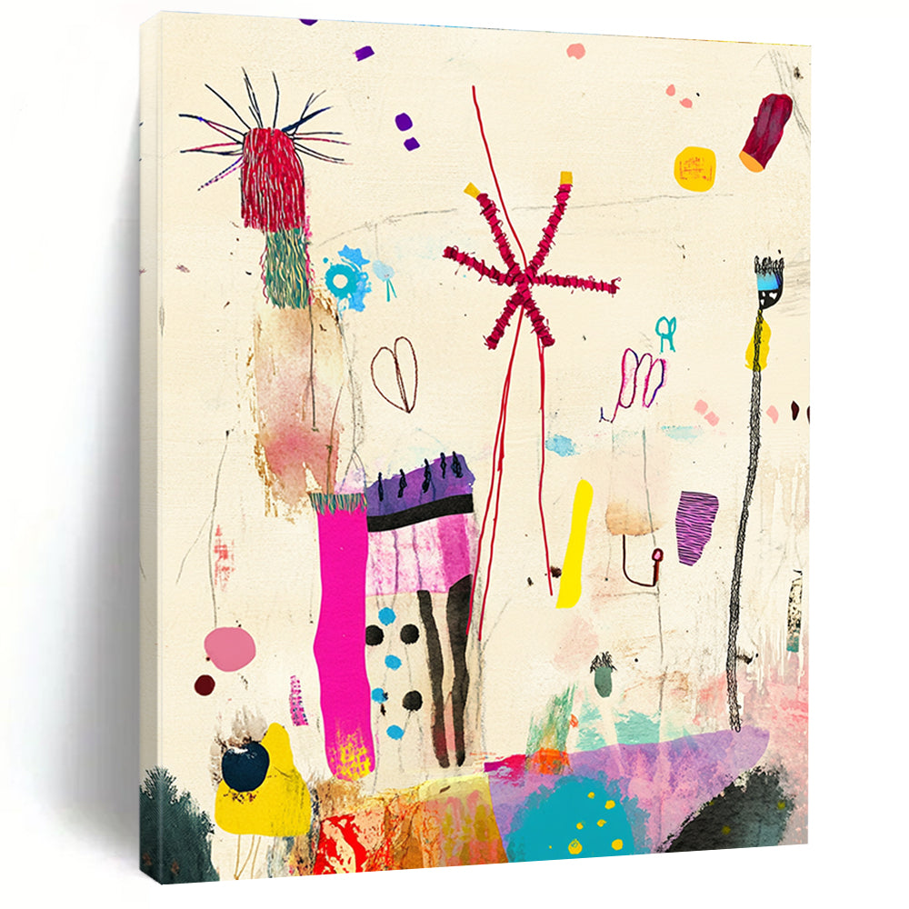 Colorful Abstract Doodles Abstract Painting for Creative Studio Break Areas GAB1363