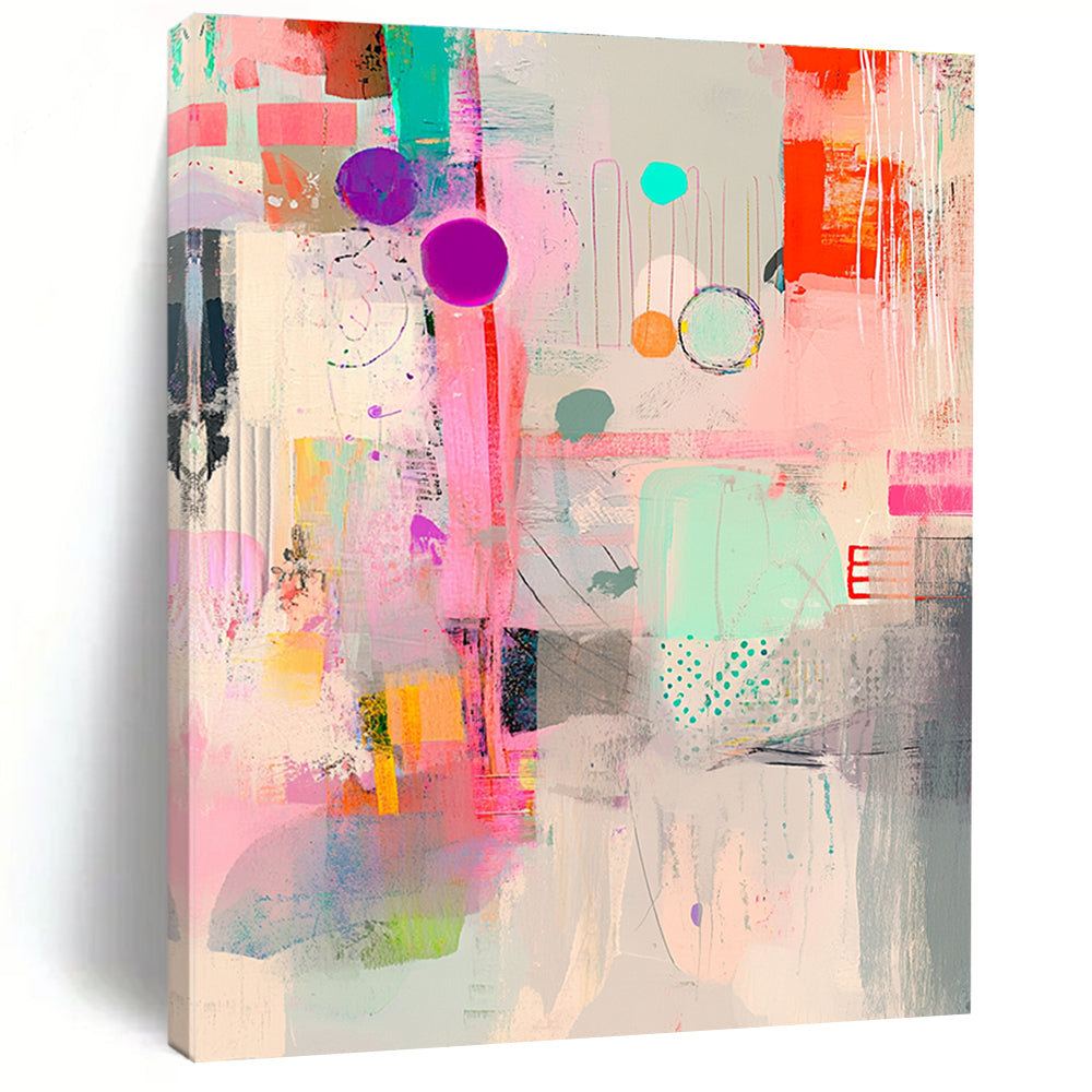 Vibrant Abstract Mix Painting with Eclectic Energy WINK138