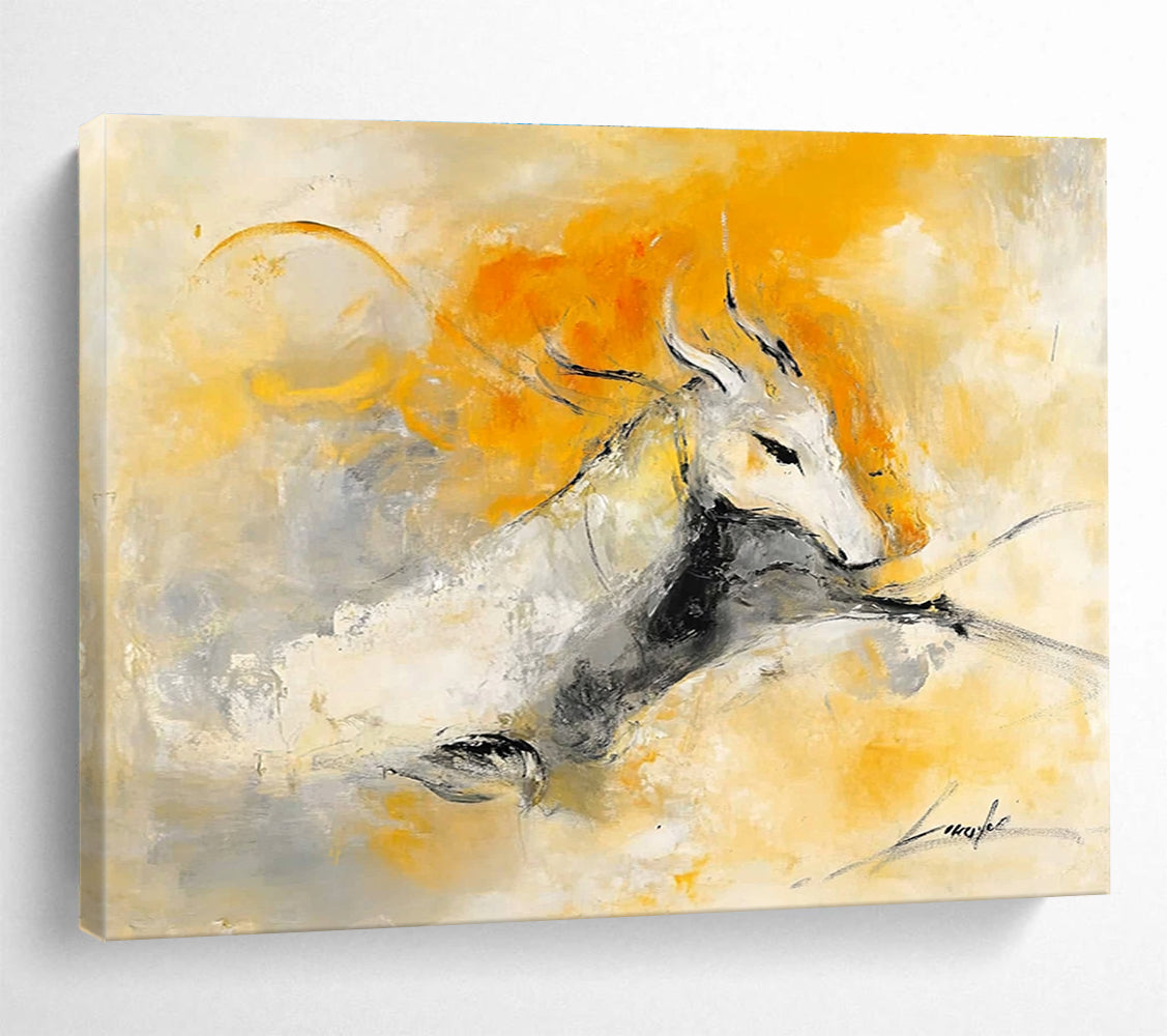 Mythical Creature Abstract Painting with Ethereal, Imaginative Presence ABS499