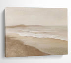 Beige Coastal Abstract Painting for Beachfront Hotel Lobbies YHT397
