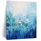 Blue and Green Textured Abstract Painting for Coastal - Inspired Living Spaces GAB0920
