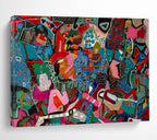 Vibrant Geometric Abstract Painting for Modern Art Galleries YHT242