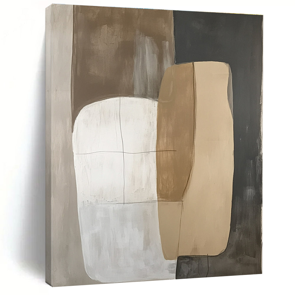 Neutral Color - Block Abstract Painting for Serene - Themed Living Rooms GAB0968