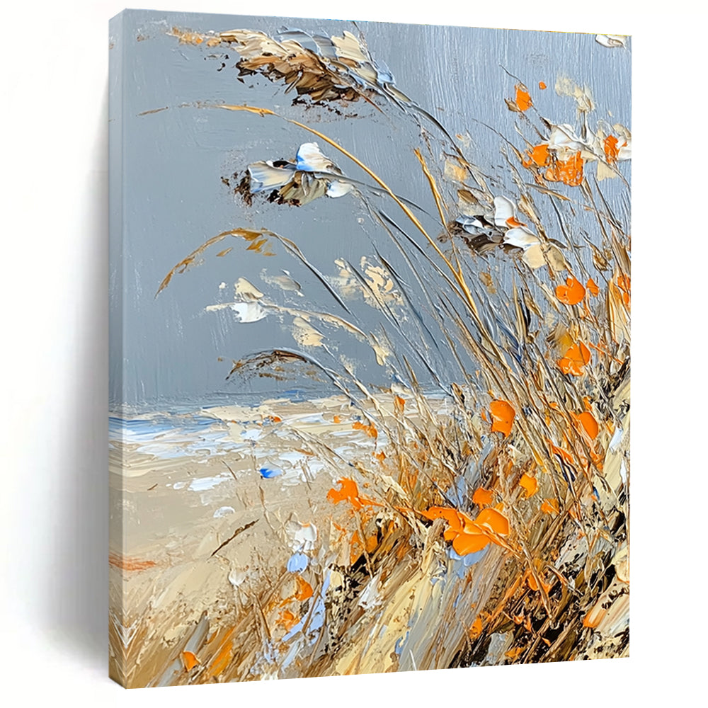 Beachside Grasses Abstract Painting for Coastal - Themed Bars GAB1296