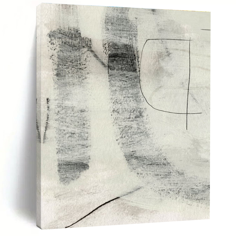 Monochromatic Textured Abstract Painting for Modern Art Galleries HENG213