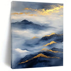 Golden - Accented Mountains Abstract Painting for Serene Spaces GAB0692