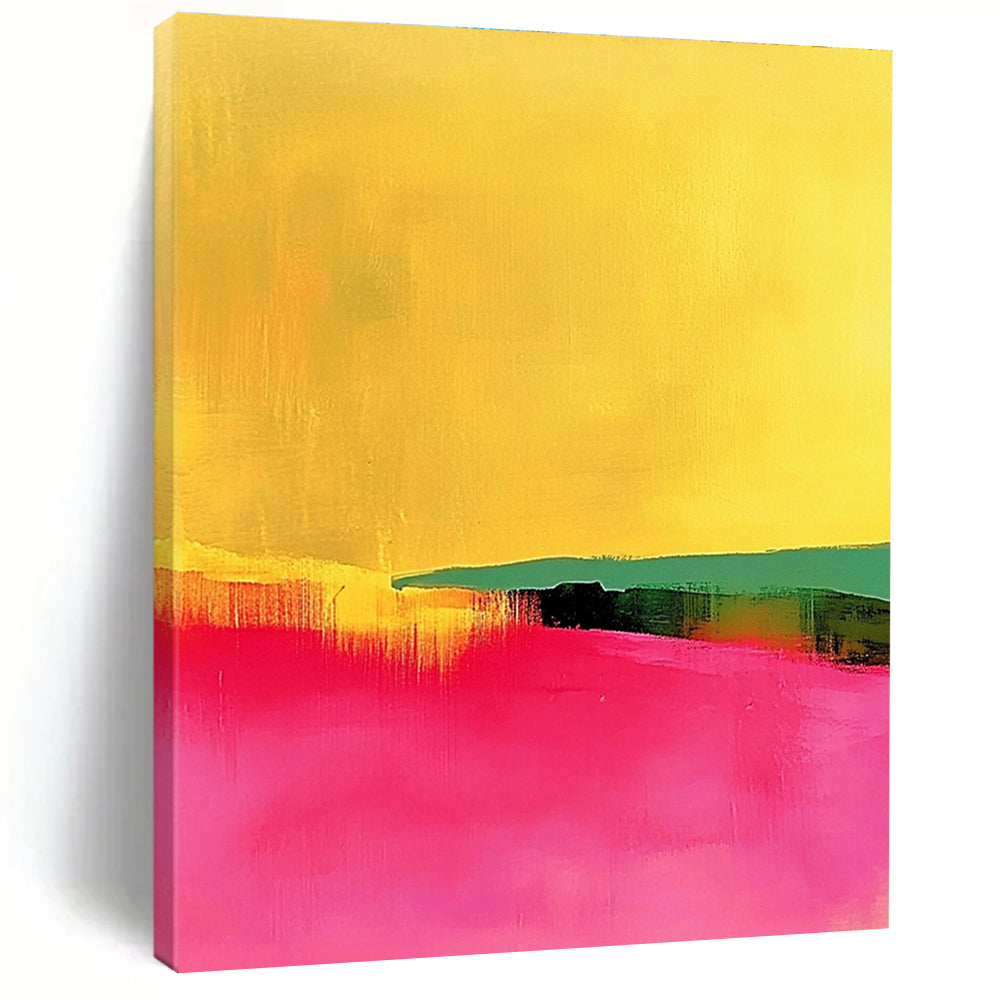 Vibrant Color Fields Abstract Painting with Energetic Palette WINK190