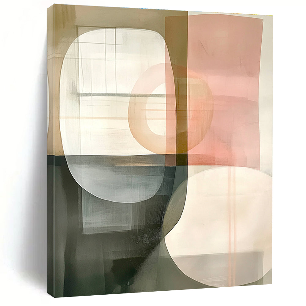 Soft Geometry Abstract Painting for Elegant Living Rooms GAB1027