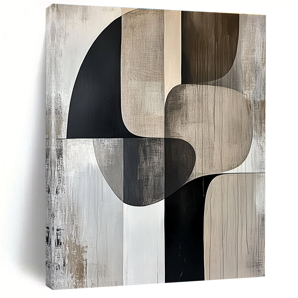 Monochrome Shapes Abstract Painting with Timeless Simplicity WINK694