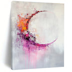 Colorful Crescent Abstract Painting for Bohemian - Style Art Studios GAB0934