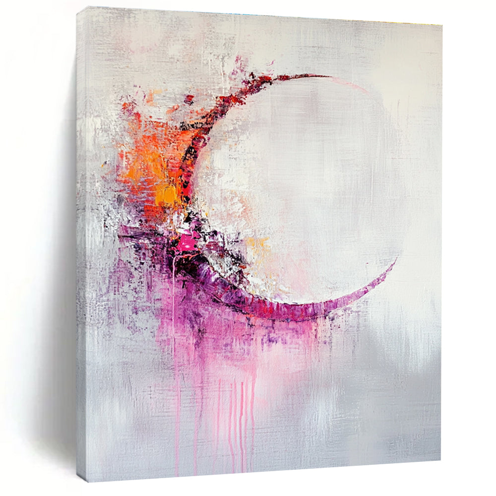 Colorful Crescent Abstract Painting for Bohemian - Style Art Studios GAB0934