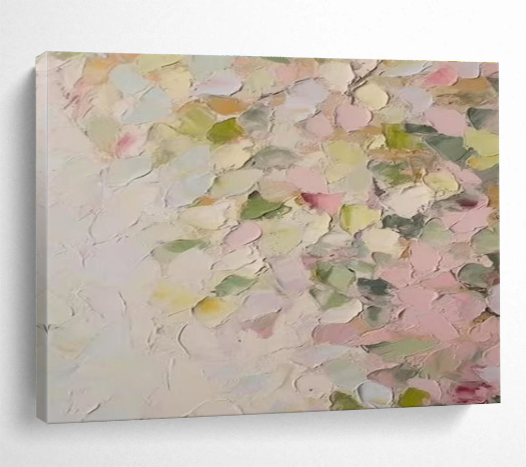 Pastel Petal Abstract Painting for Feminine Salons YHT177