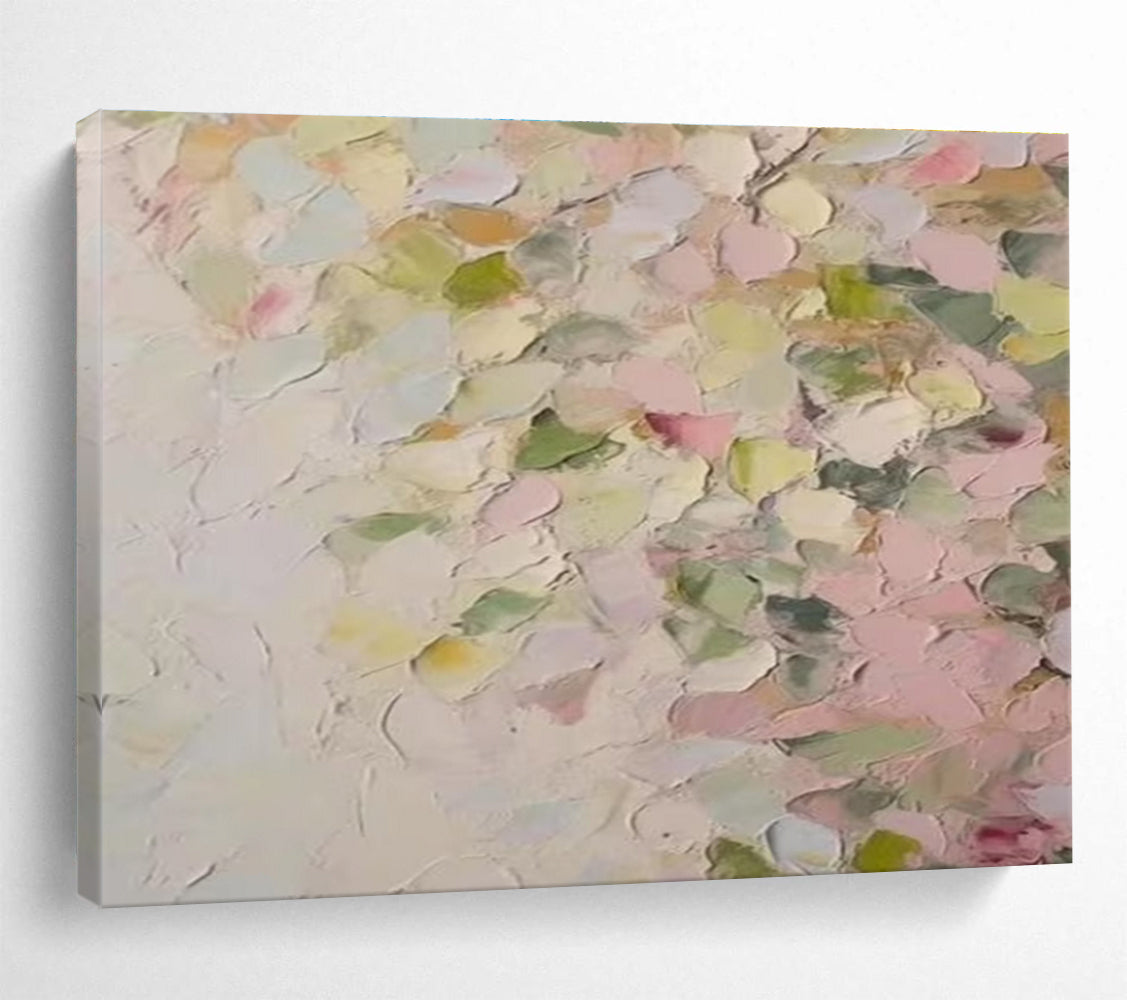 Pastel Petal Abstract Painting for Feminine Salons YHT177