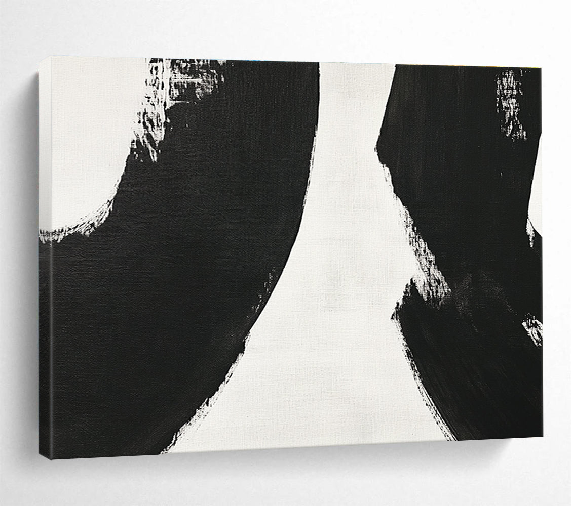 Black - White Abstract Forms  Minimalist Drama ABS031