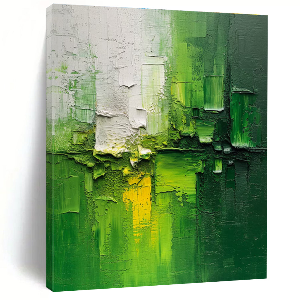 Textured Green Abstract Painting for Contemporary Art Cafes HENG003