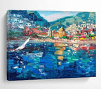 Colorful Coastal Abstract Painting for Nautical - Themed Bars YHT426