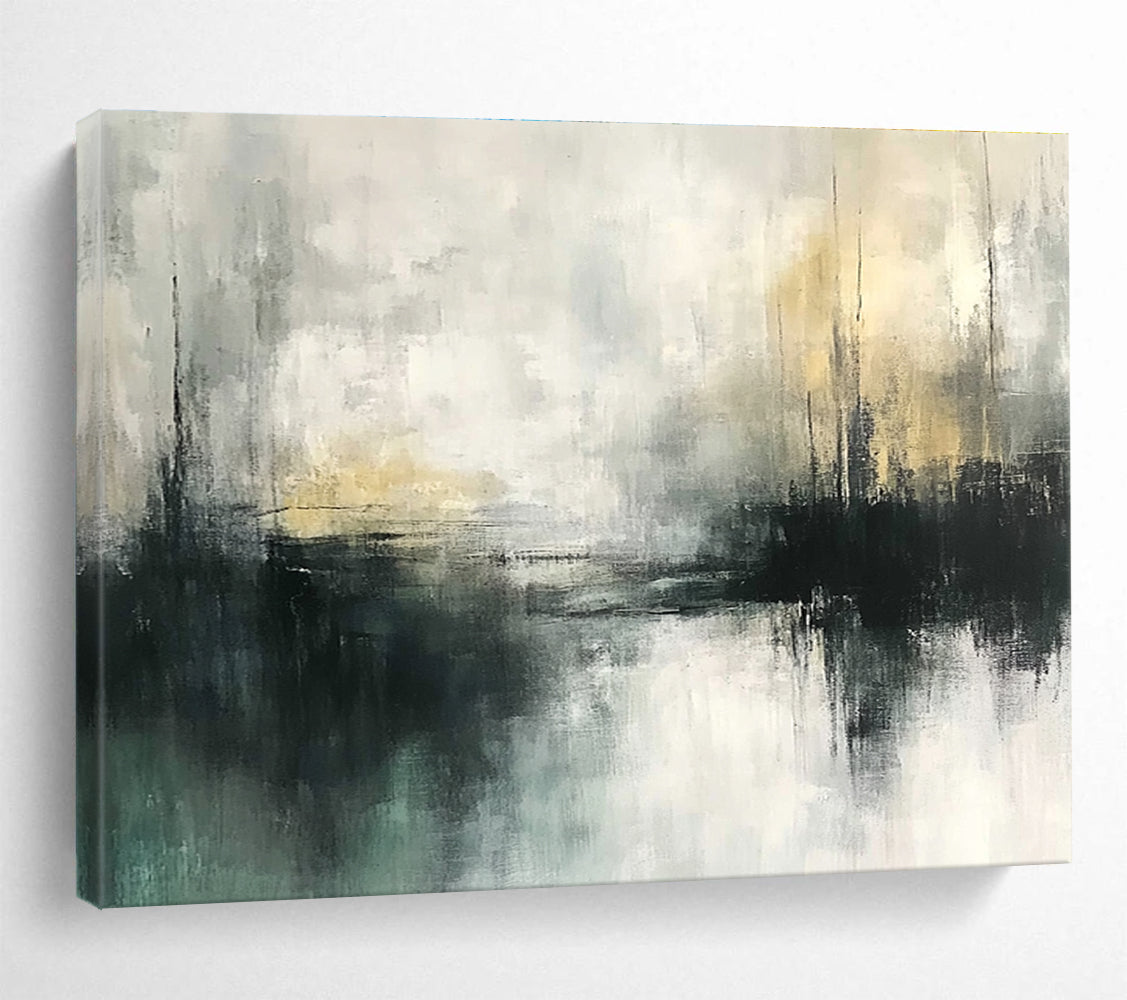 Gray and White Abstract Landscape with Subtle Tones Abstract Painting ABS355