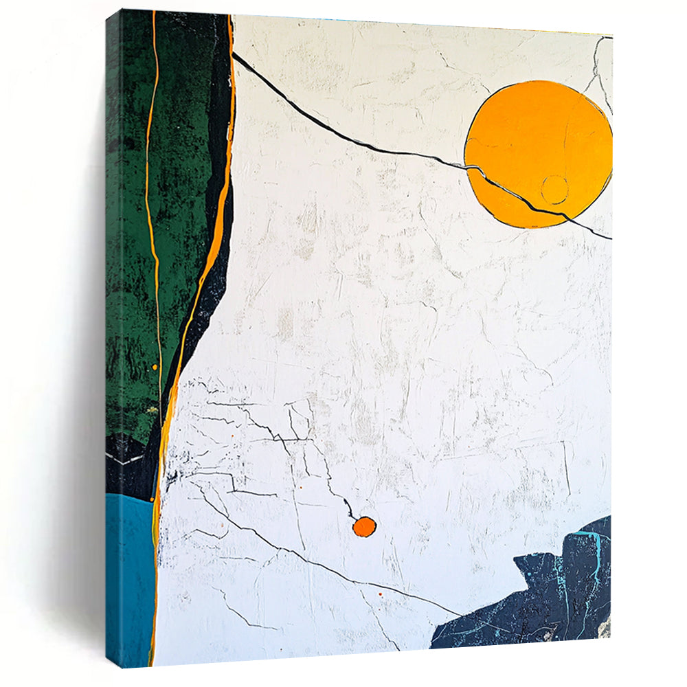 Abstract Sun and Shapes Painting for Artistic Interiors GAB0715