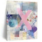 Pink X Collage Abstract Painting with Bold Statement WINK077
