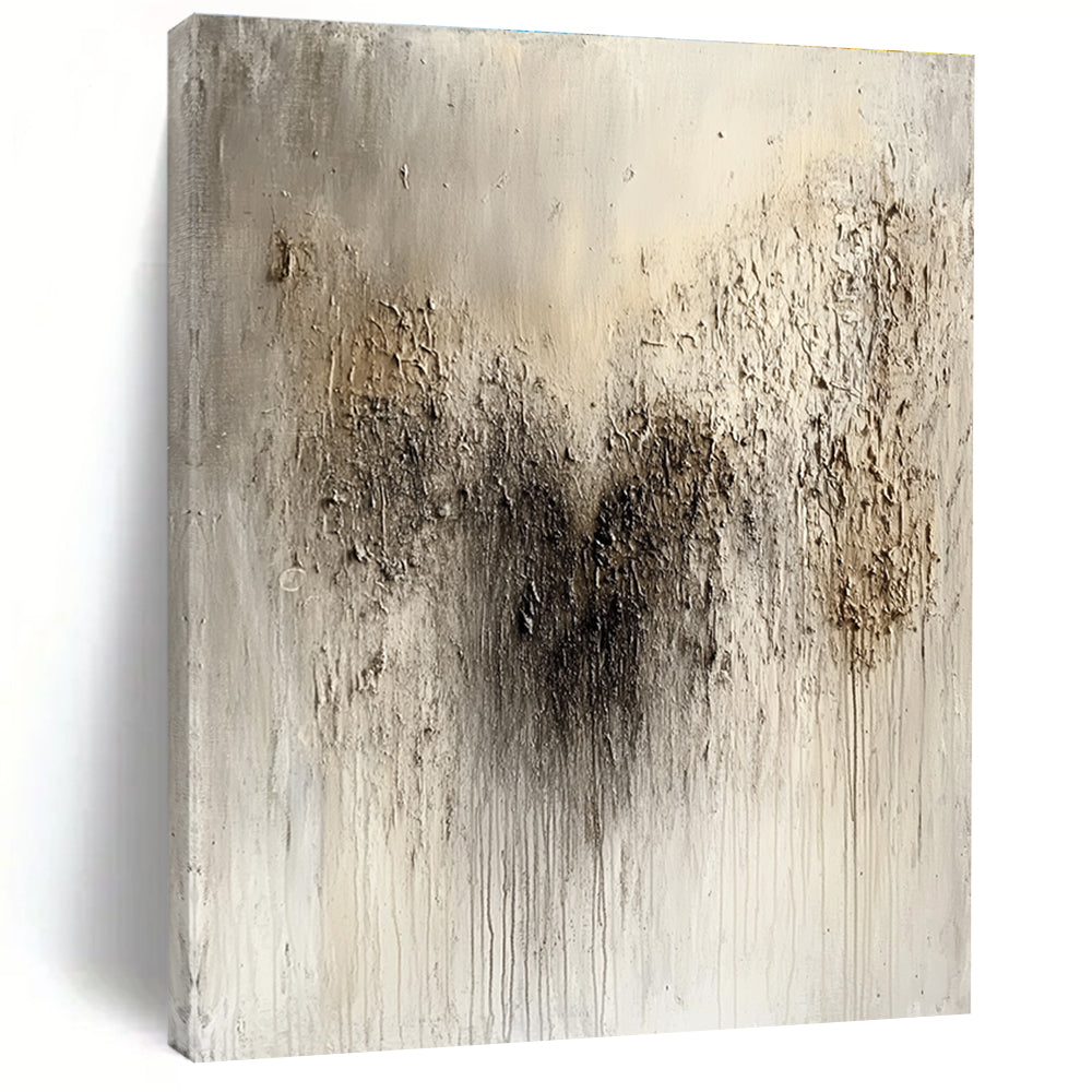 Textured Neutral Abstract Painting for Industrial - Style Lofts GAB1007