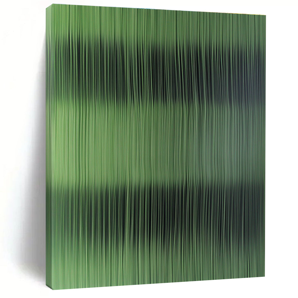 Green Striped Abstract Painting with Subtle Gradients WINK842