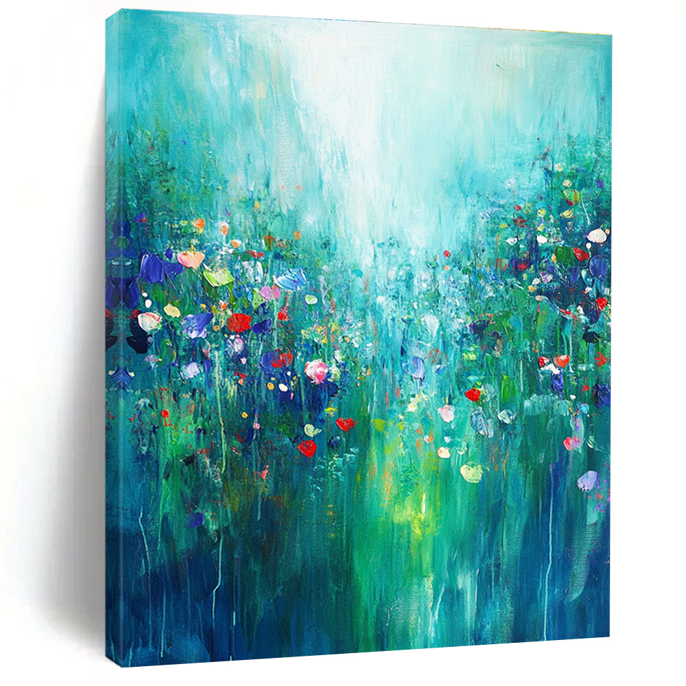 Wildflower Meadow Abstract Painting for Cheerful Dining GAB0746
