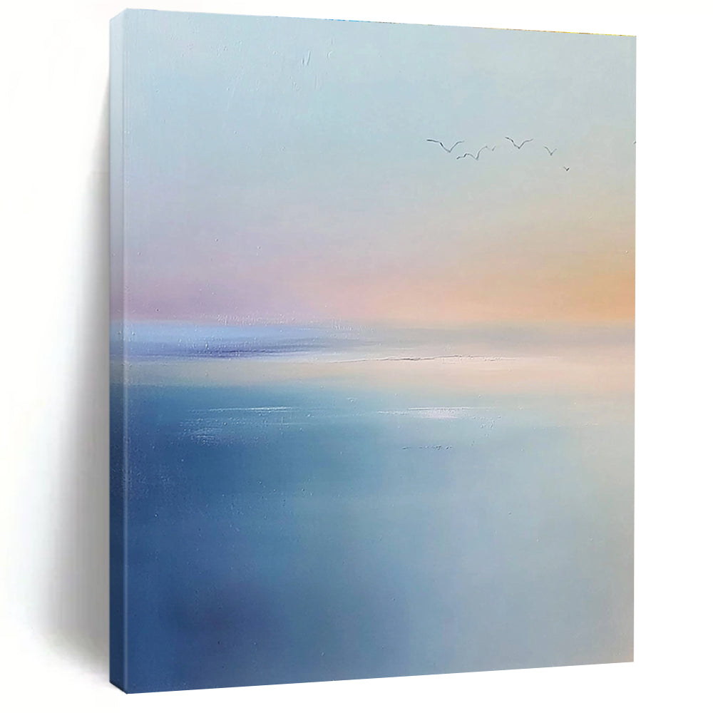Serene Sea and Sky Abstract Painting for Peaceful Spa Retreats GAB0807