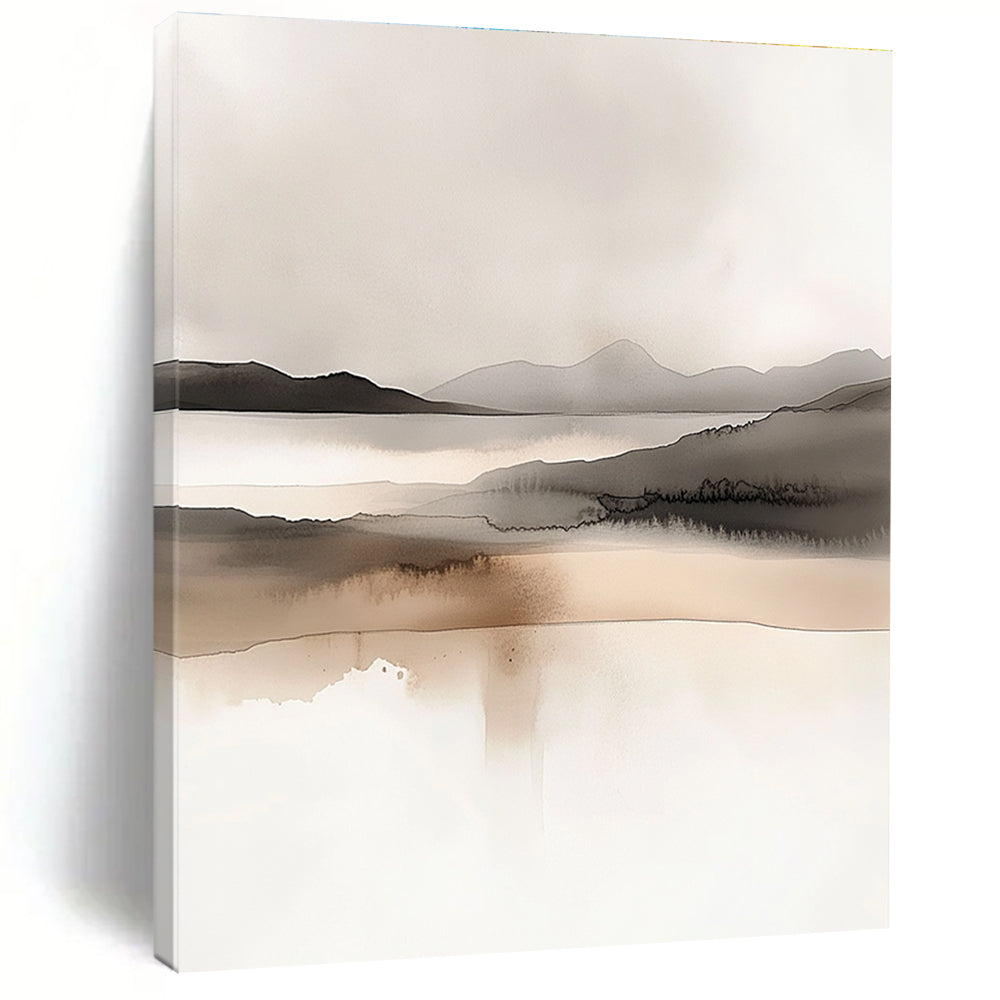 Sepia Landscape Abstract Painting for Vintage - Inspired Libraries GAB0989
